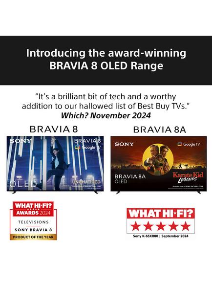 Sony Bravia 8A K55XR8AB (2025) OLED HDR 4K Ultra HD Smart Google TV, 55 inch with Dolby Atmos, Dark Silver - view 2, Dark Silver