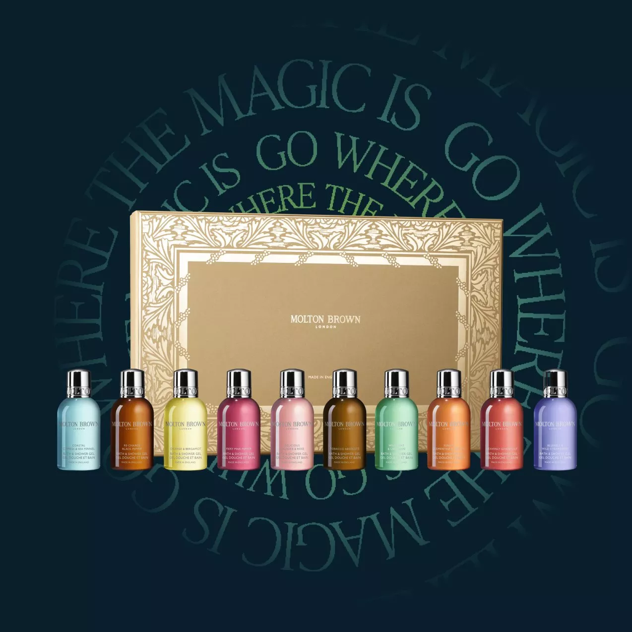 Molton Brown discovery set on Christmas background