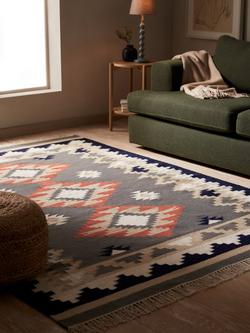 John Lewis Geo Medallion Kelim Rug, Multi - view 2, Multi