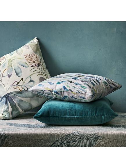 John Lewis Cotton Velvet Cushion - view 2, Dark Spruce