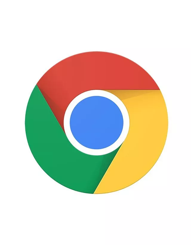Google Chrome logo featuring a circular design with red, green, yellow, and blue segments.