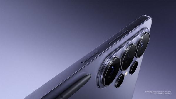 Sleek smartphone design showcasing multiple rear cameras and a stylus against a gradient background.