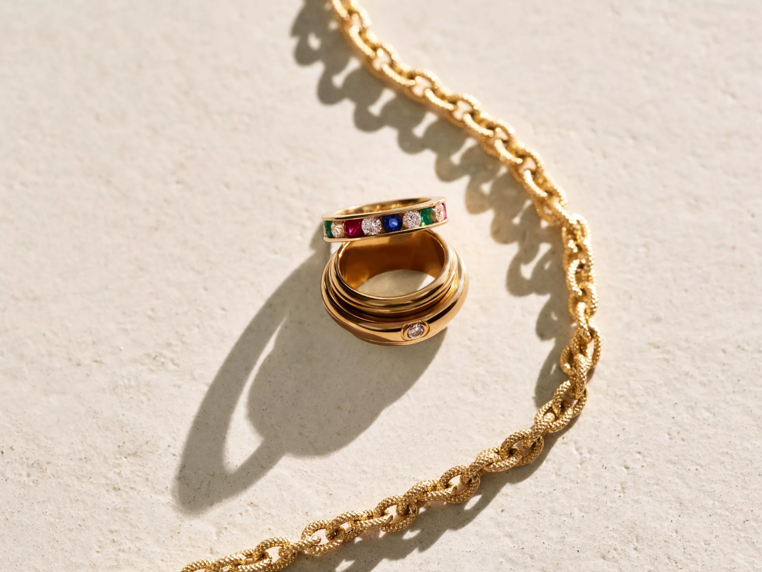 image of some jewellery  on a concrete table