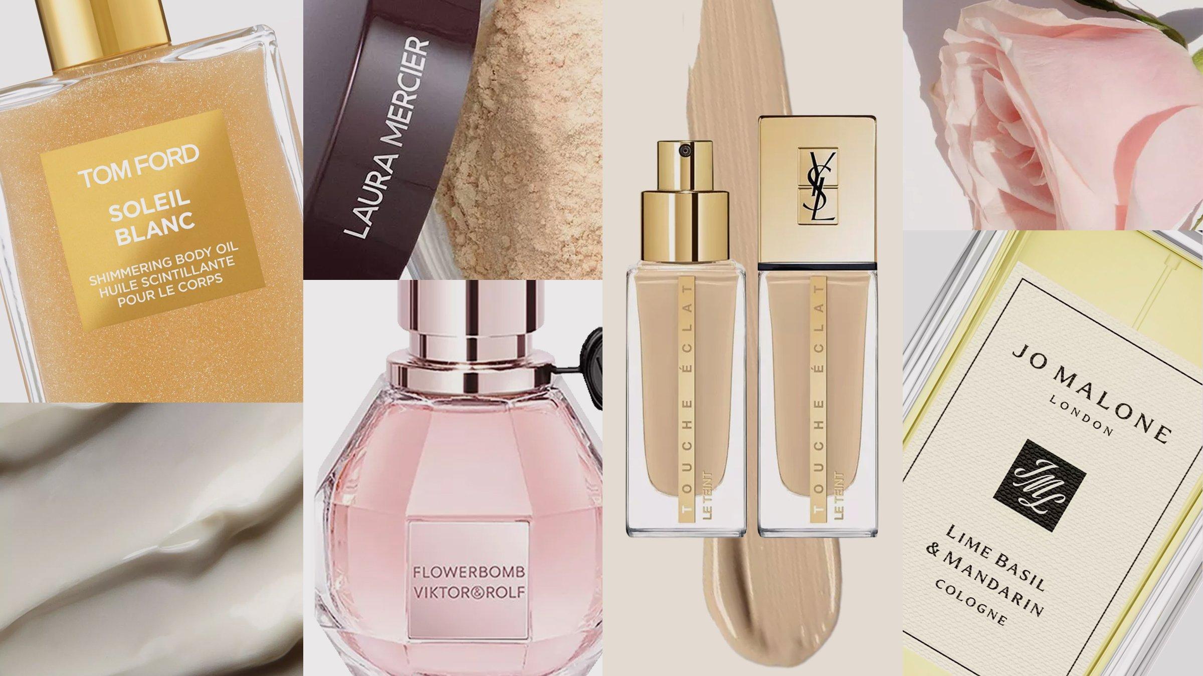 images of beauty products collaged together