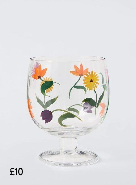 Floral Wine Glass, £10