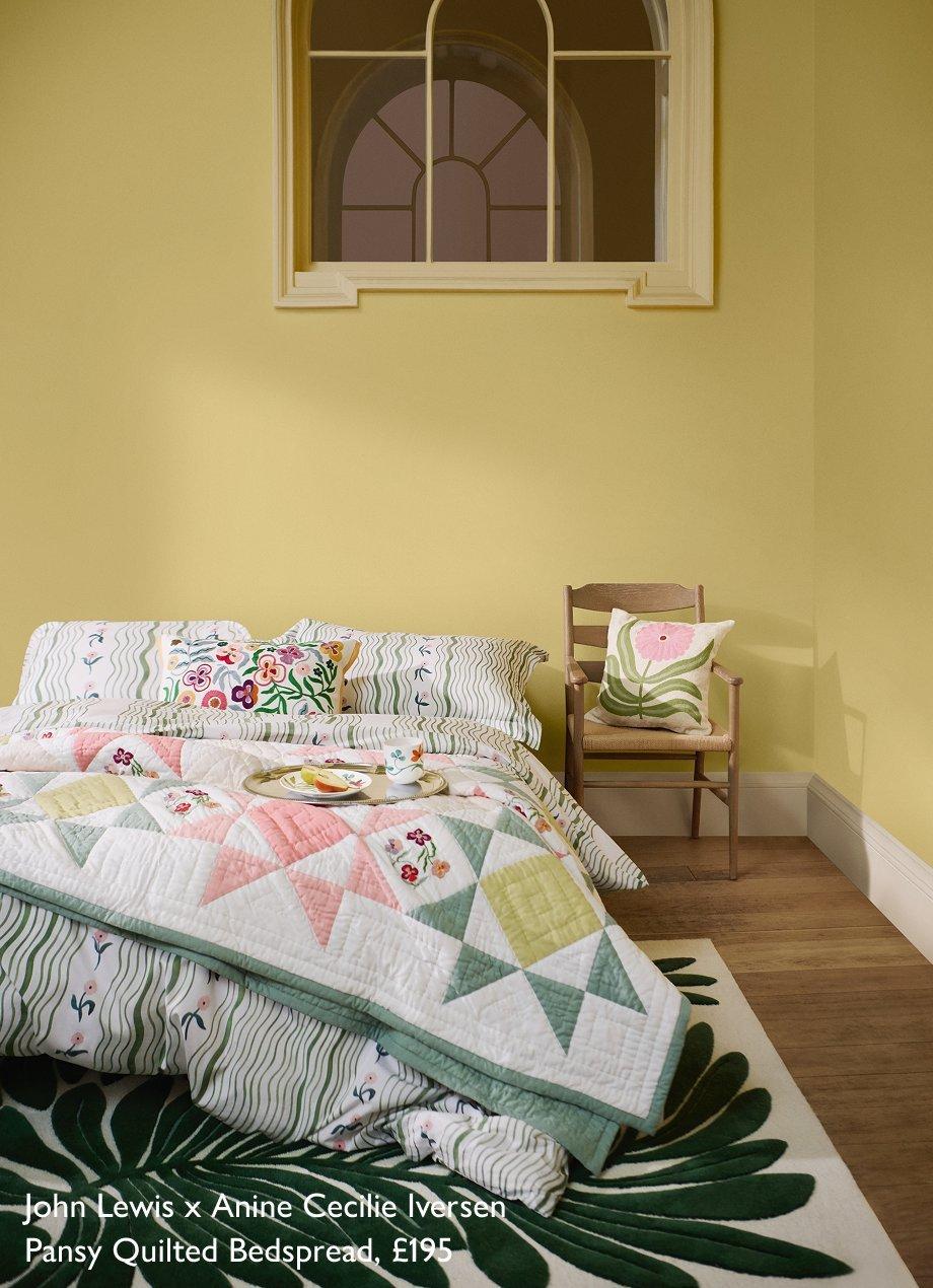 John Lewis x Anine Cecilie Iversen Pansy Quilted Bedspread, £195