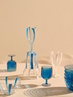 John Lewis Stackable Plastic Picnic Wine Glass, Set of 4, 250ml, Azure - view 2, Azure