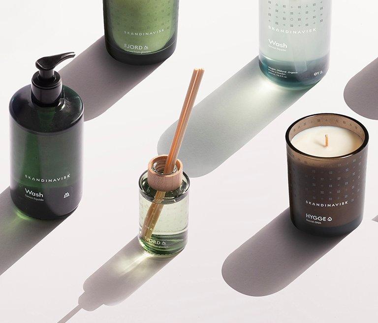 This is a banner for Skandinavisk showing a selection of their products