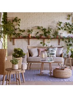 John Lewis Jute Pouffe, Natural - view 2, Natural