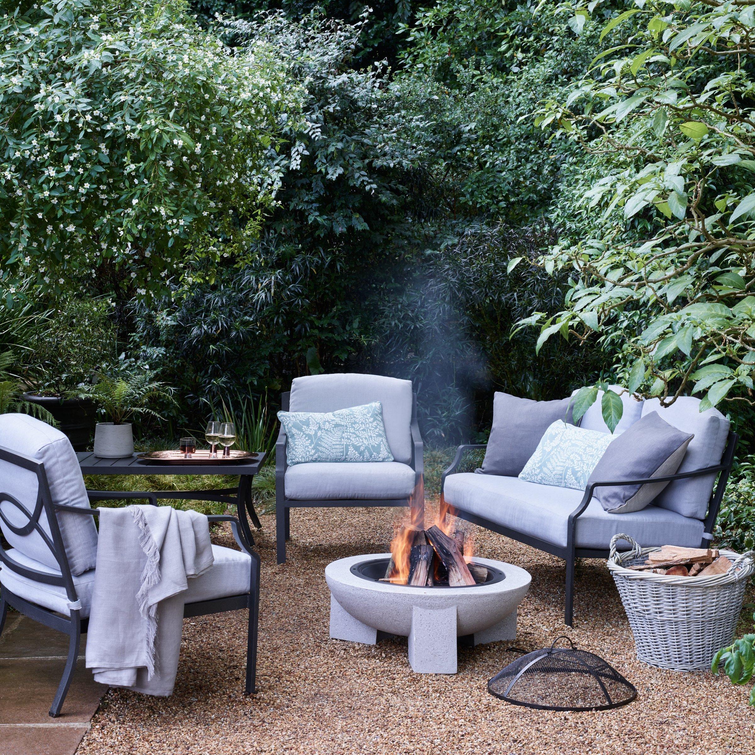 John Lewis Marlow Aluminium 4 Seater Garden Lounge Set Black Grey