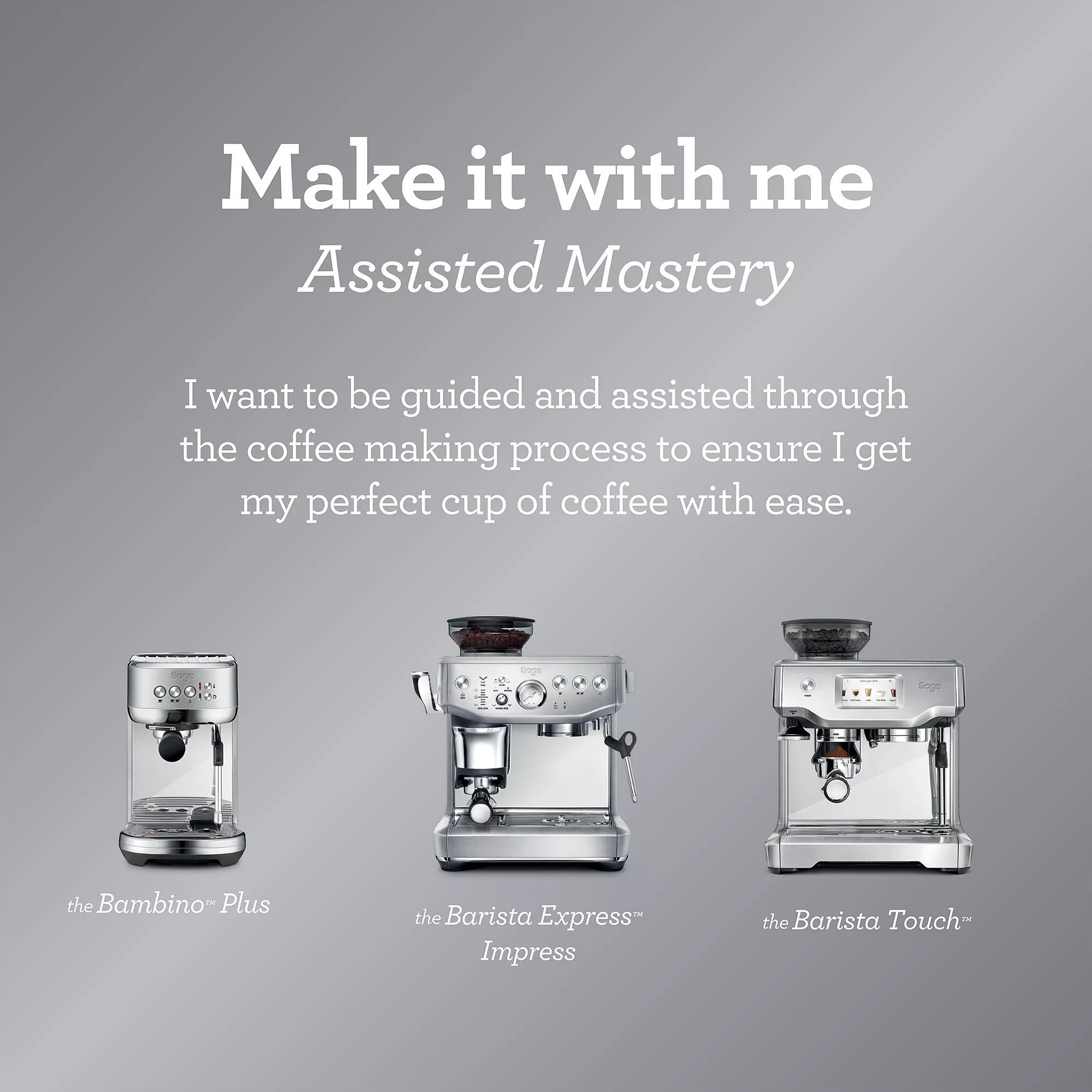 "I want to be guided and assisted through the coffee making process to ensure I get my perfect cup of coffee with ease"