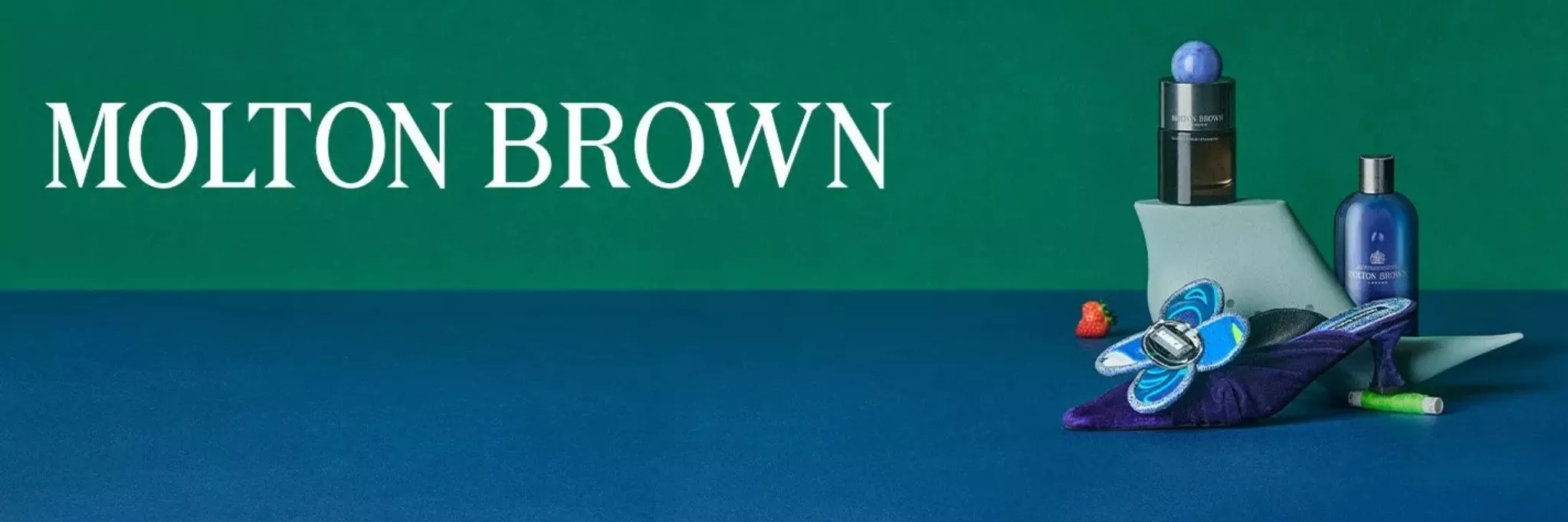 This is a brand banner showing Molton Brown products.