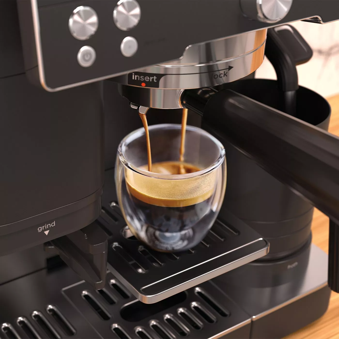 close up of a cup of coffee being made