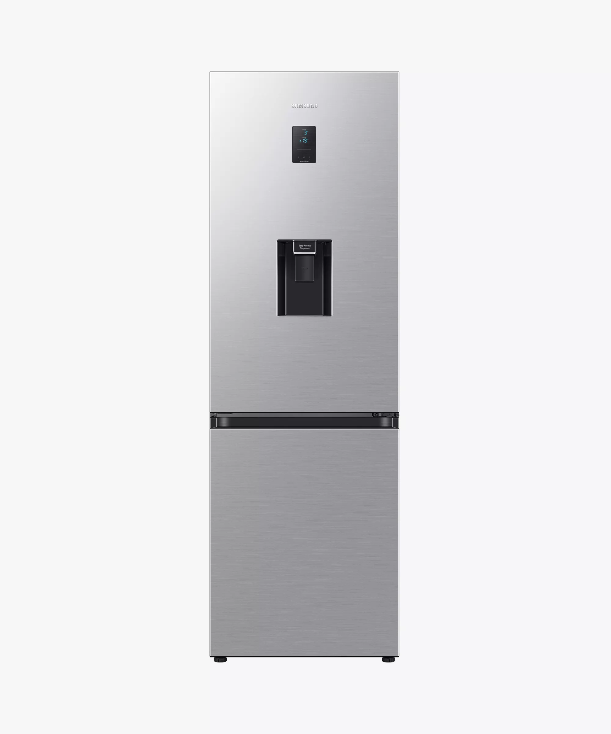 Silver fridge freezer with ice dispenser