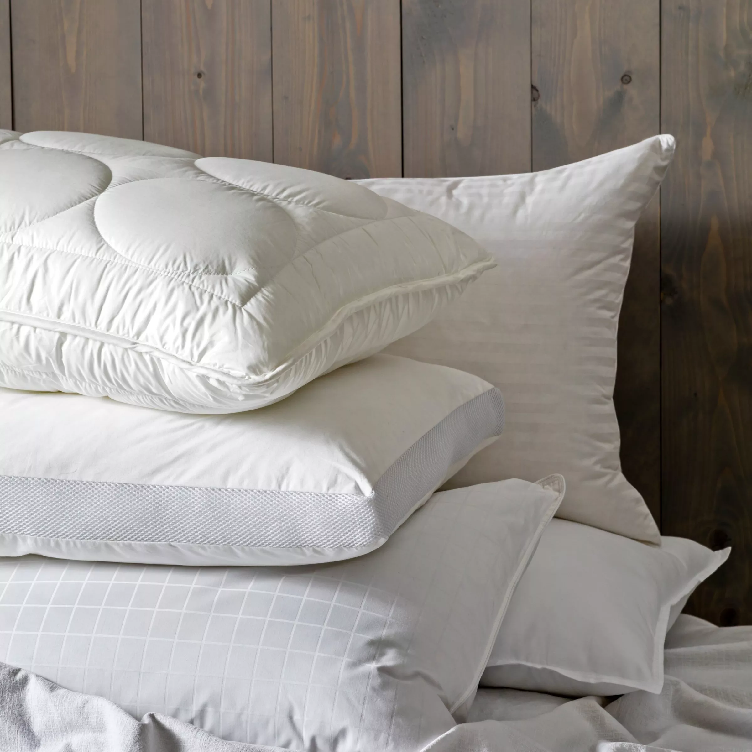 Pillows on a bed