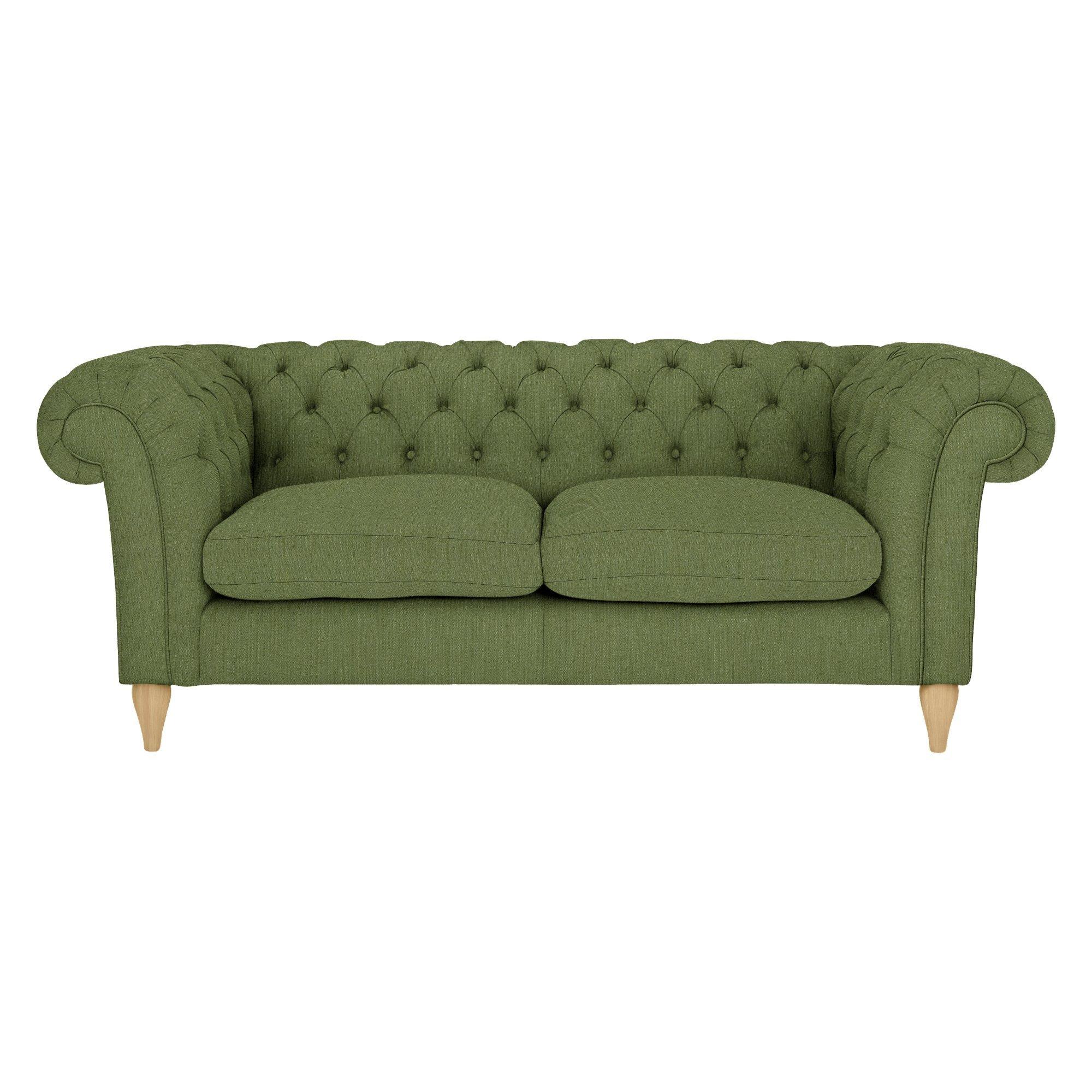 Cromwell Range, John Lewis Relaxed Linen Plain Fabric, Olive Green, Price Band B