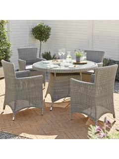 John Lewis Dante Garden Dining Armchair, Grey