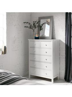 John Lewis Wilton 6 Drawer Tallboy Chest - view 2, White