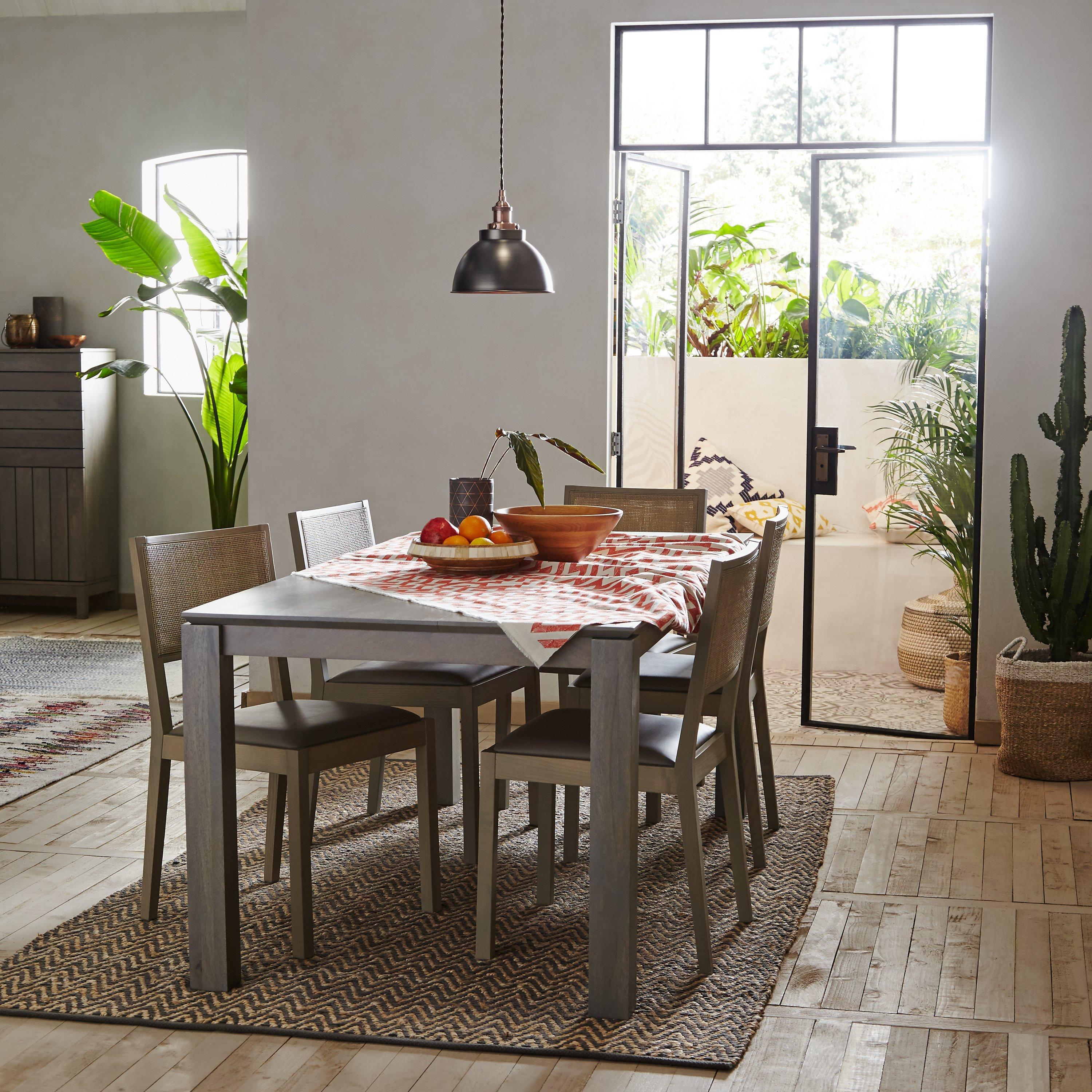 John Lewis Partners Asha Wooden 6 Seater Dining Table Grey
