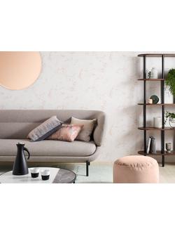 John Lewis Velvet Pouffe - view 2, Pale Pink