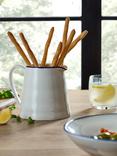 John Lewis Harbour Blue Rim Stoneware Jug, 750ml, White/Blue