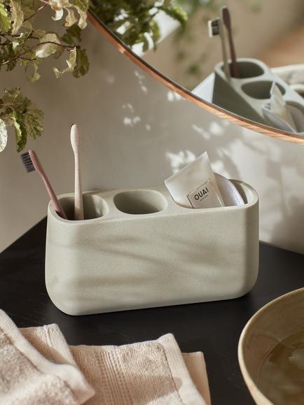 John Lewis Drift Toothbrush Holder - view 2, Natural