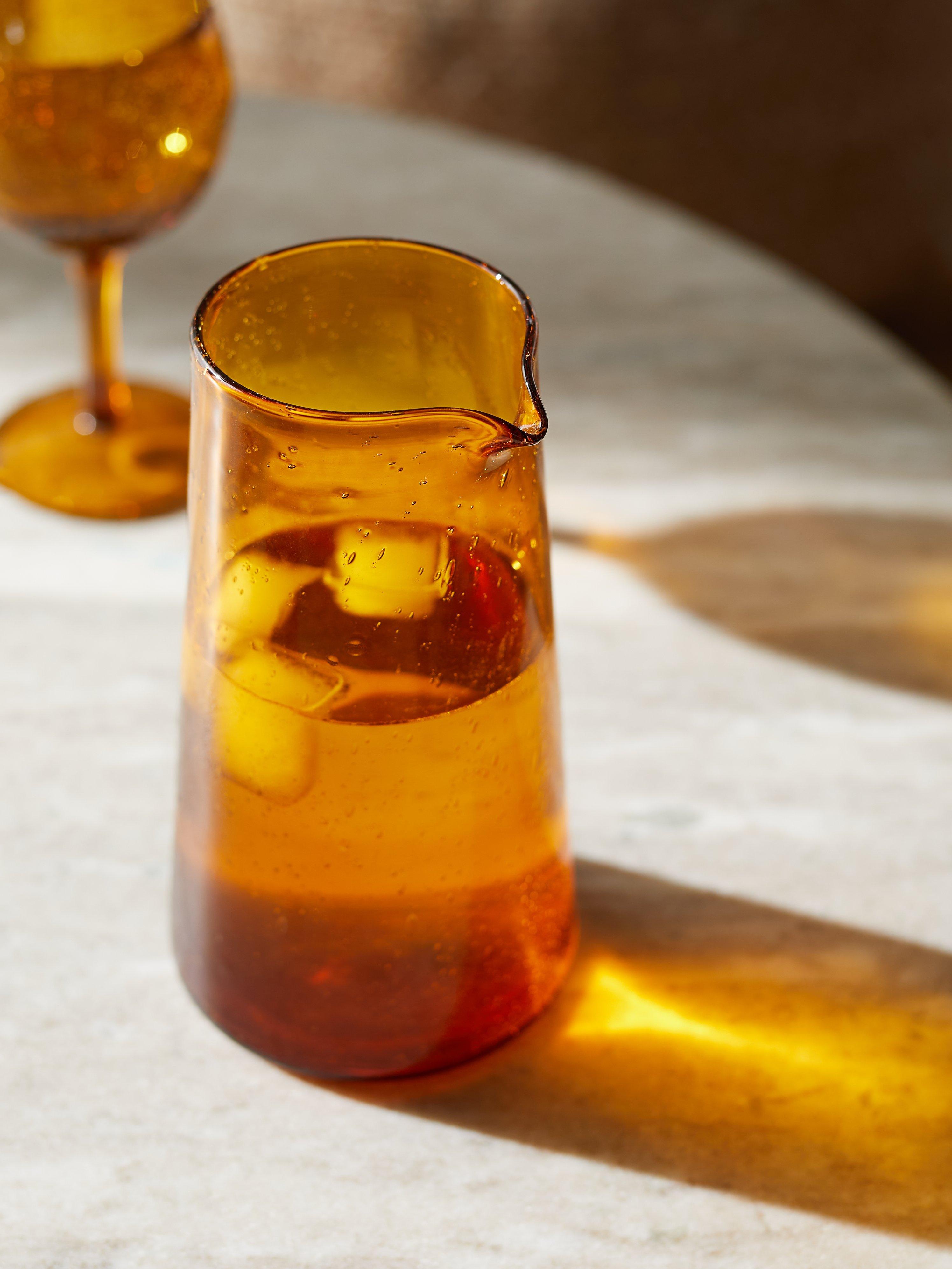 John Lewis Bubble Glass Carafe, 1L, Amber