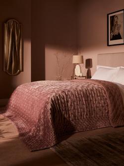 John Lewis Boutique Hotel Velvet Stitch Quilted Bedspread - view 2, Rosa