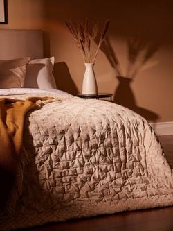 John Lewis Boutique Hotel Velvet Stitch Quilted Bedspread - view 2, Natural