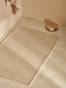 John Lewis Linen Blend Stripe Bath Mat, Natural - view 2, Natural
