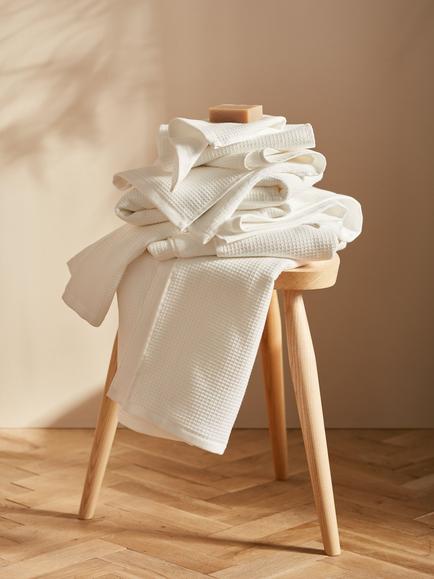 John Lewis Spa Waffle Towels - view 2, White