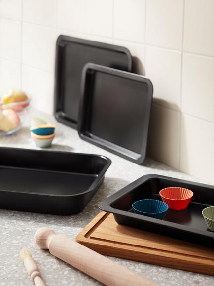 John Lewis Carbon Steel Non-Stick Roaster, 37cm - view 2, Black