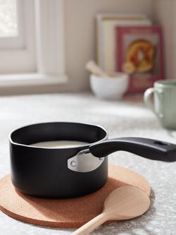 John Lewis Aluminium Non-Stick Milk Pan, 14cm - view 2, Black