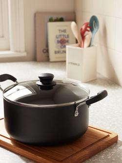 John Lewis Aluminium Non-Stick Stock Pot & Lid, 24cm, Grey - view 2, Grey