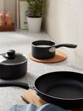 John Lewis Aluminium Non-Stick Pan Set, 3 Piece, Black