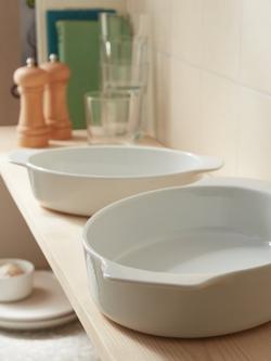 John Lewis Porcelain Oval Roasters, Set of 2, White - view 2, White