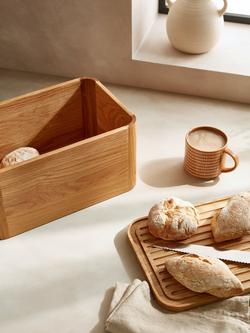 John Lewis Oak Wood Bread Bin - view 2, Natural