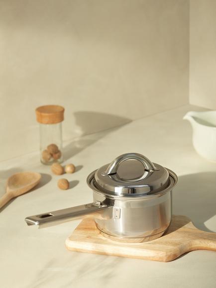 John Lewis Classic Lidded Saucepot, 12cm, 700ml - view 2, Silver