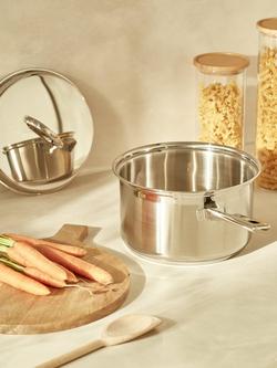 John Lewis Classic Lidded Saucepan with Helper Handle, 22cm, 3.7L - view 2, 