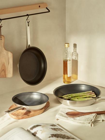 John Lewis Classic Stainless Steel Non-Stick Frying Pan, 20cm - view 2, Silver