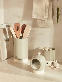 John Lewis Dipped Stoneware Garlic Holder, Grey/White - view 2, Grey/White