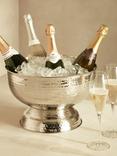 John Lewis Large Hammered Stainless Steel Wine/Champagne Bucket, Silver