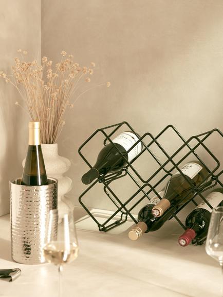 John Lewis Hammered Stainless Steel Wine Cooler, Silver - view 2, Silver