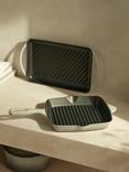John Lewis Cast Iron Rectangular Grill Pan, 33cm