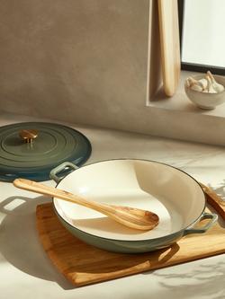 John Lewis Cast Iron Shallow Casserole, 31cm, Ombre Green - view 2, Ombre Green