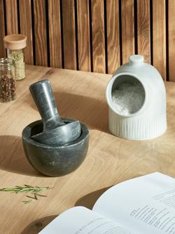 John Lewis Leckford Fine China Salt Pig, Grey - view 2, Grey