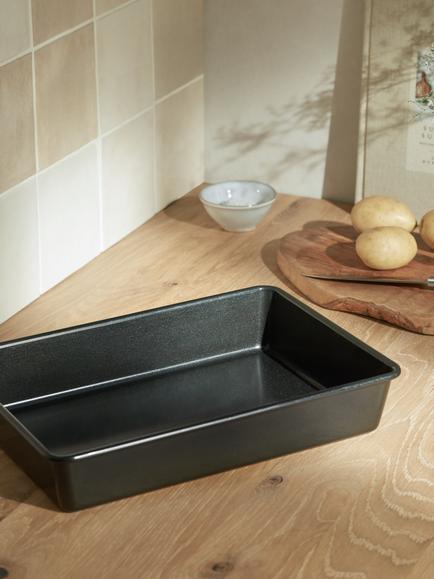 John Lewis Professional Non-Stick Carbon Steel Roaster, 34cm - view 2, Black