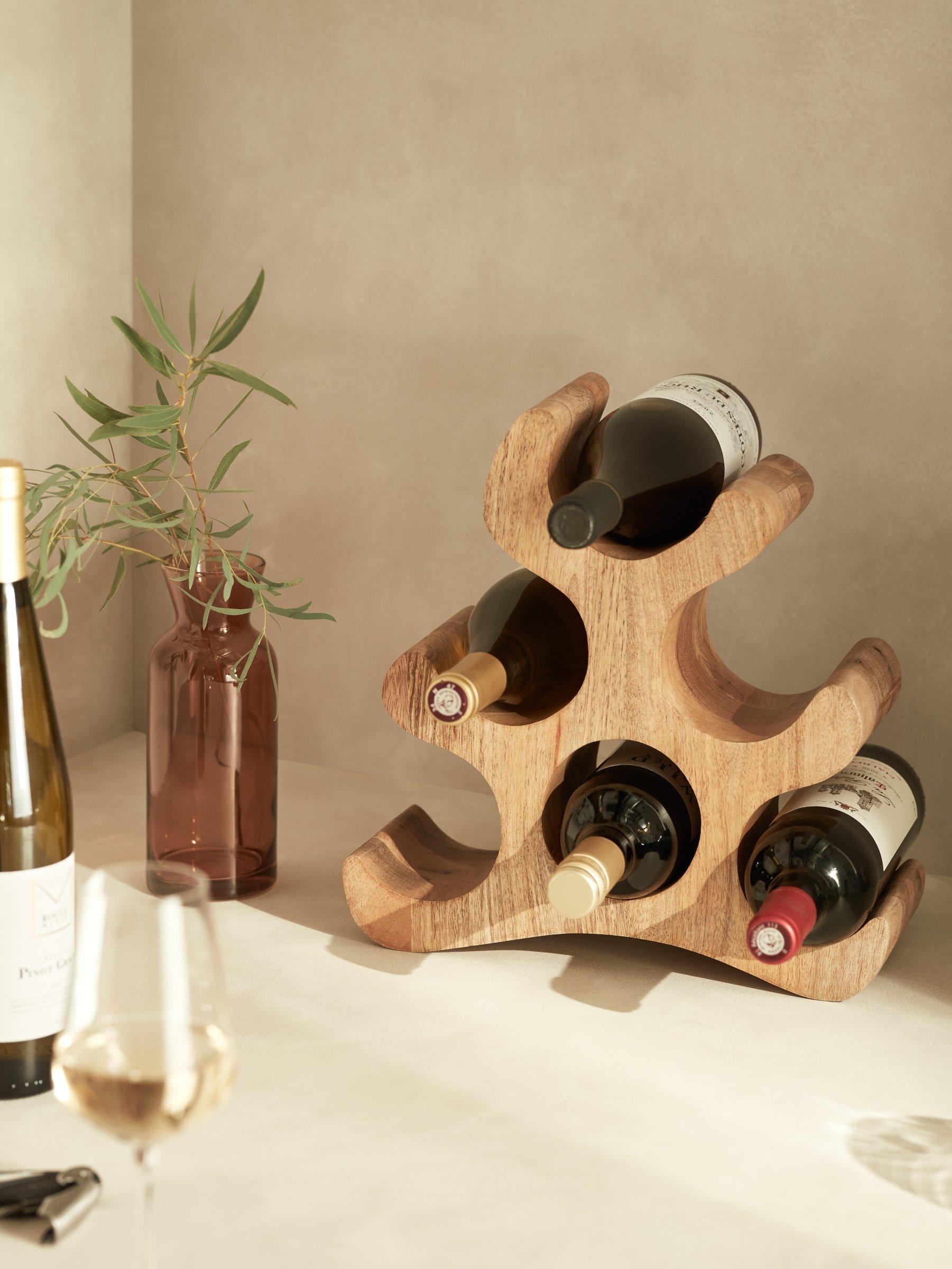 John Lewis Mango Wood Wine Rack 6 Bottle Natural