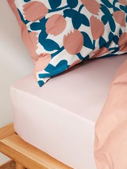 John Lewis ANYDAY Pure Cotton Fitted Sheet - view 2, Blush Pink