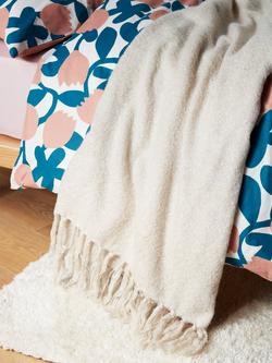John Lewis Charlotte Bouclé Throw - view 2, Natural